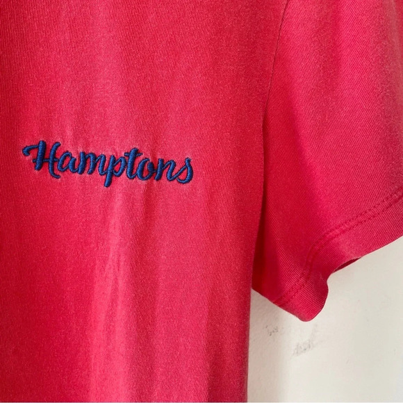 F21 Red cotton  t-shirt with “Hamptons” embroidered writing‎ - Picture 2 of 6